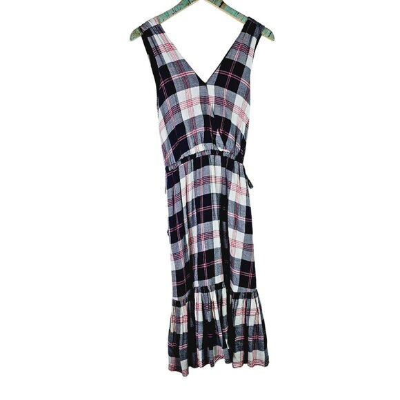 Isabella Sinclair Dickens Plaid Criss Cross Ruffle Hem Dress, Sz XS - Picture 2 of 10